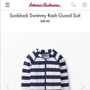 Hanna Andersson Sunblock Swimmy Rash Guard Suit